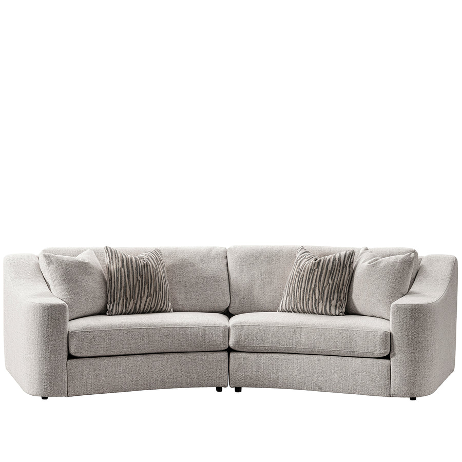 Modern mixed weave fabric modular sectional 5 seater sofa terra in white background.