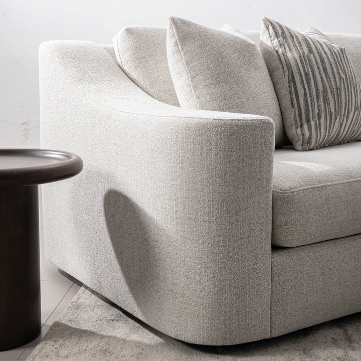 Modern mixed weave fabric modular sectional 5 seater sofa terra material variants.