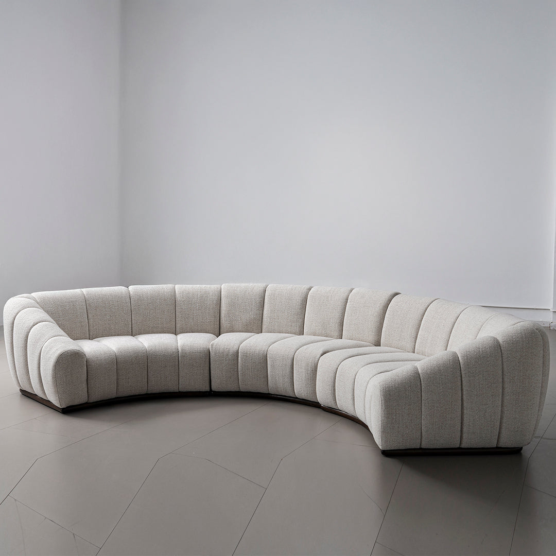 Modern mixed weave fabric modular sectional 7 seater sofa bento primary product view.