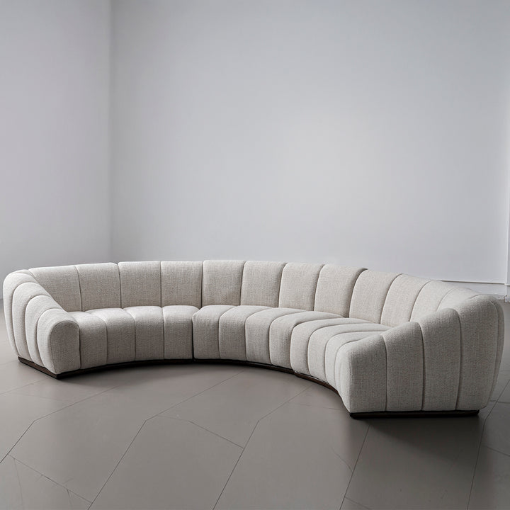 Modern mixed weave fabric modular sectional 7 seater sofa bento primary product view.