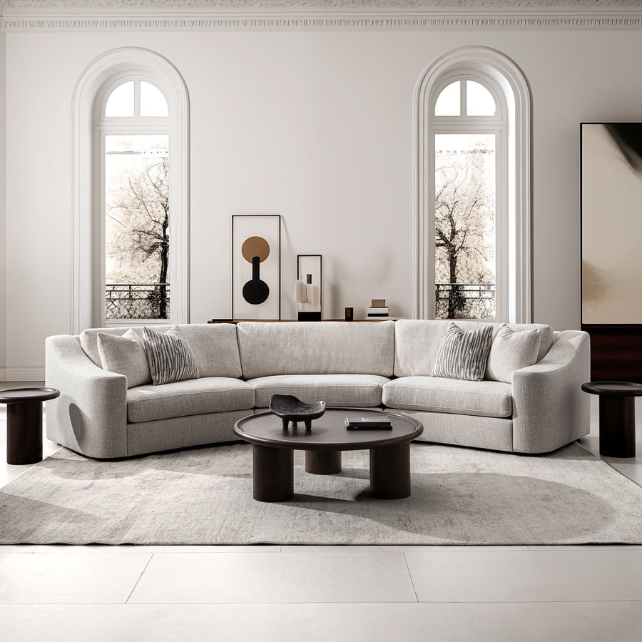 Modern mixed weave fabric modular sectional 7 seater sofa terra primary product view.
