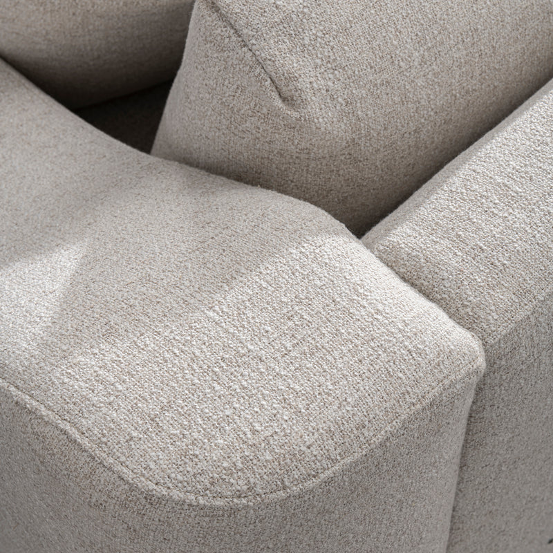 Modern mixed weave fabric modular sectional 7 seater sofa terra in still life.