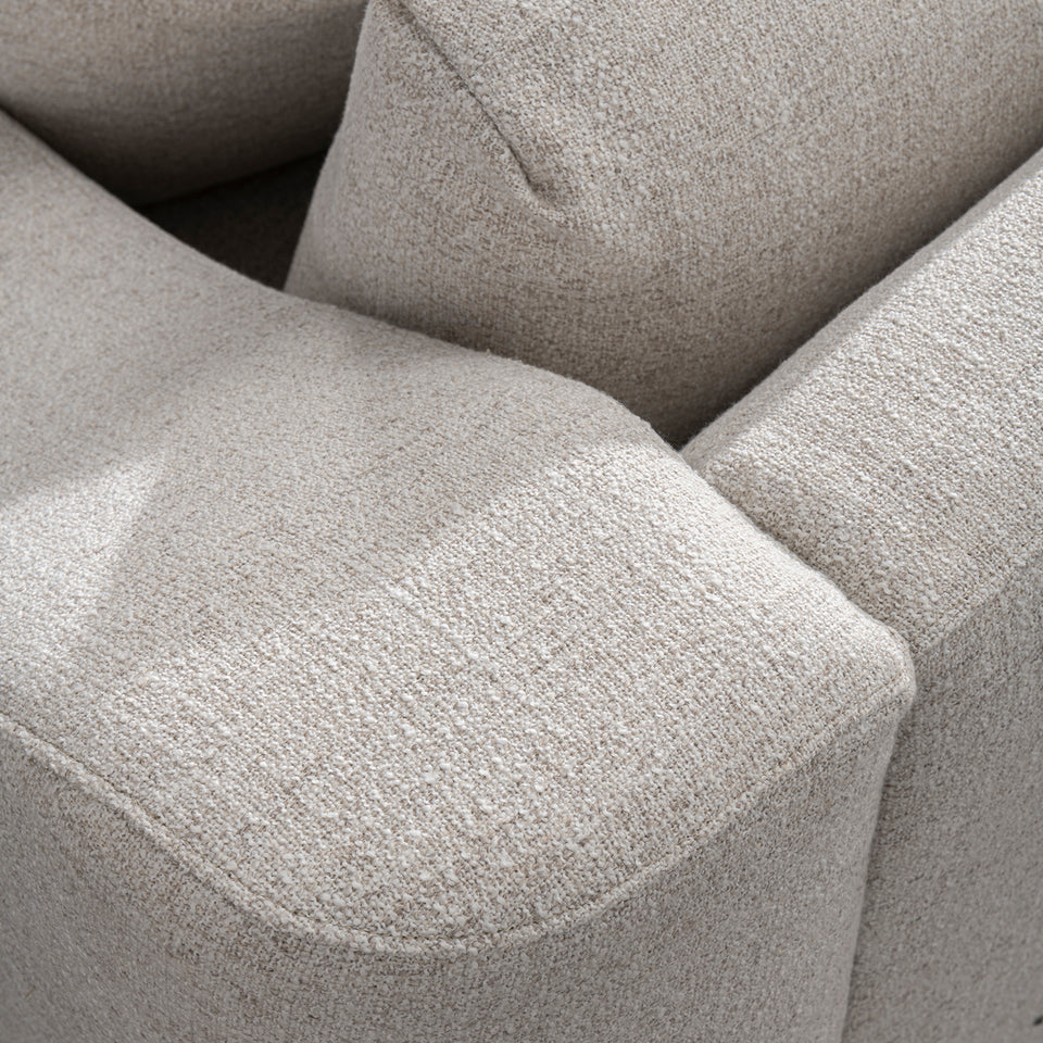 Modern mixed weave fabric modular sectional 7 seater sofa terra in still life.