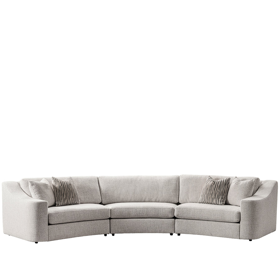 Modern mixed weave fabric modular sectional 7 seater sofa terra in white background.