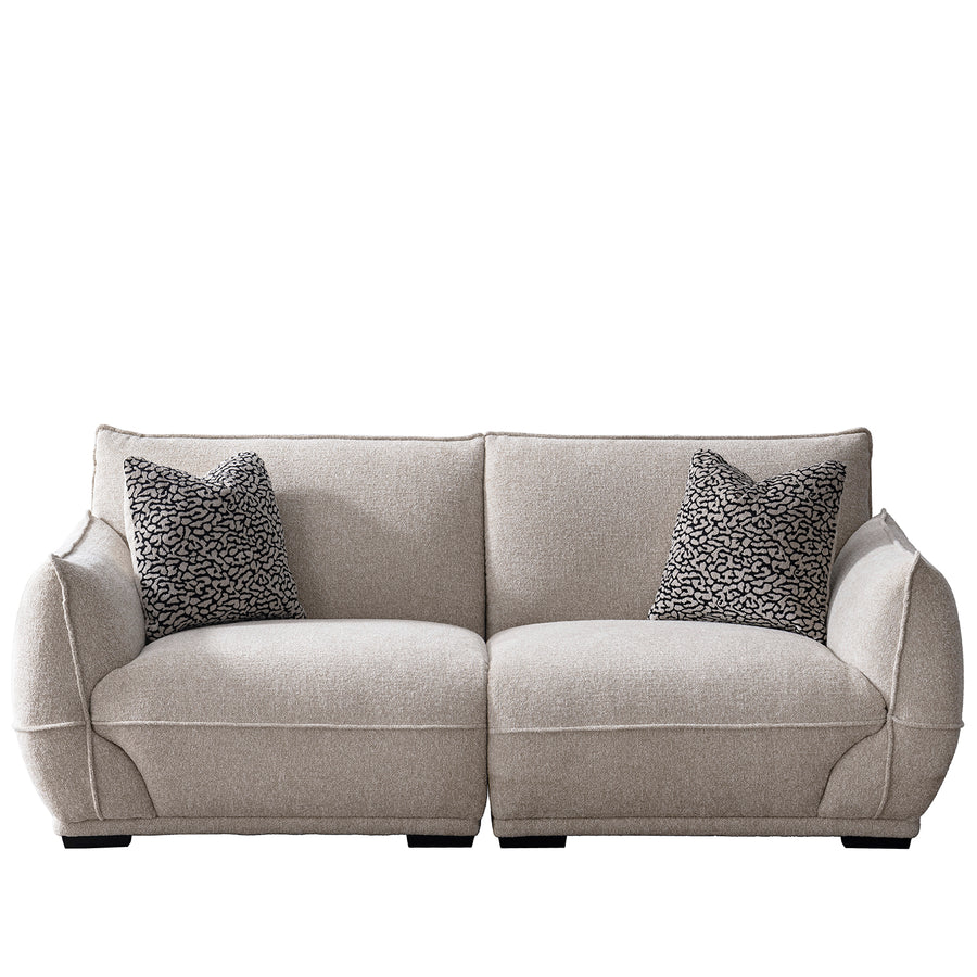 Modern mixed weave fabric sectional 3 seater sofa cloudy in white background.