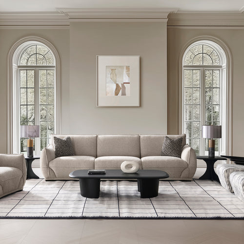 Modern Mixed Weave Fabric Sectional 4 Seater Sofa CLOUDY Good to Know Preview-1