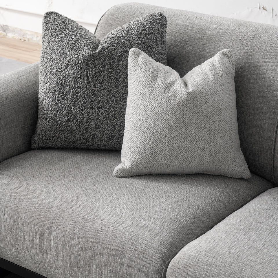 Modern mixed weave fabric sectional 4 seater sofa griddy material variants.