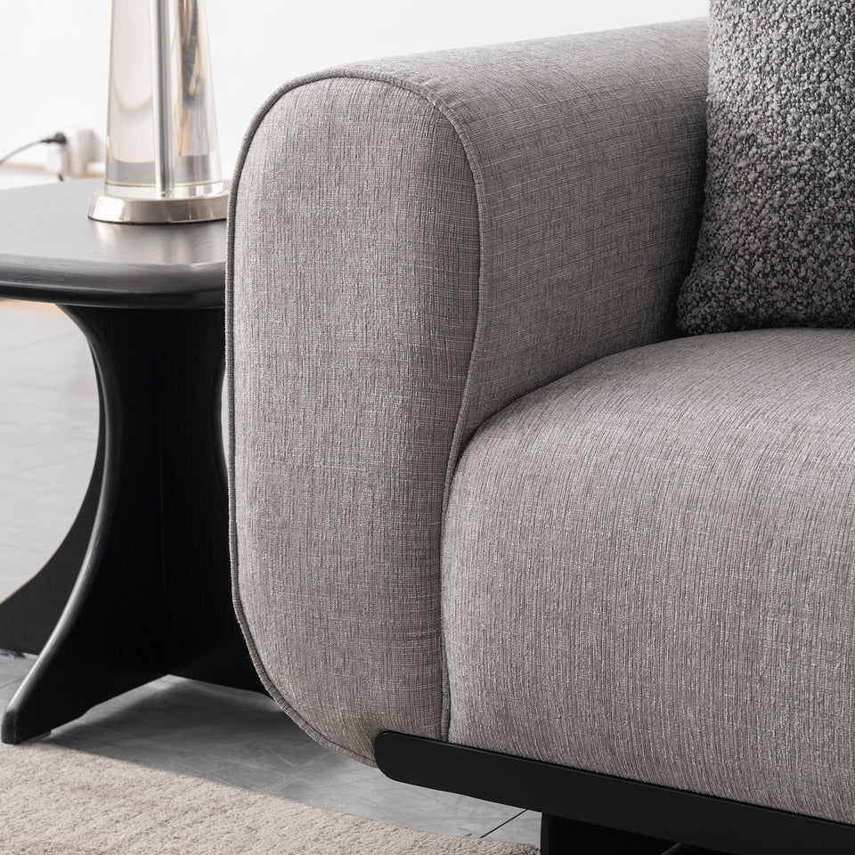 Modern mixed weave fabric sectional 4 seater sofa griddy in real life style.