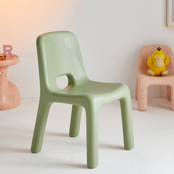 Modern plastic dining chair poky in still life.