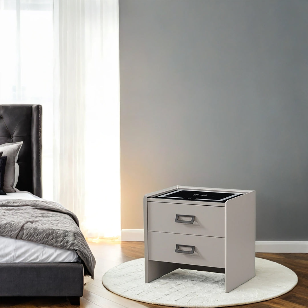 Modern Plywood Tempered Glass Electional Function Side Table PIXO