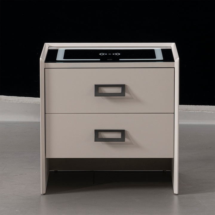 Modern plywood tempered glass electional function side table pixo material variants.