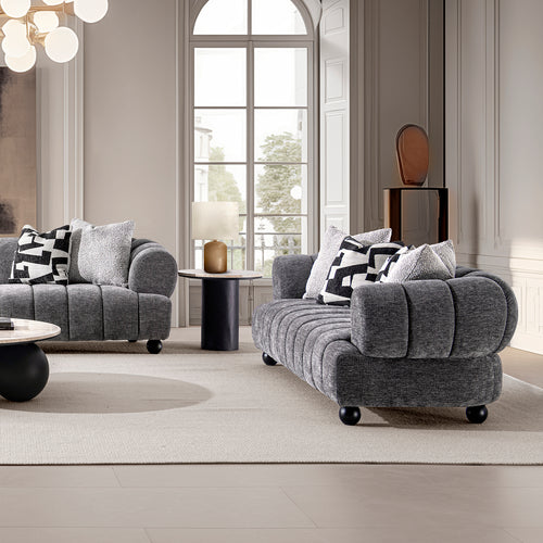Modern Velvet Fabric 3 Seater Sofa RAVEN Good to Know Preview-1