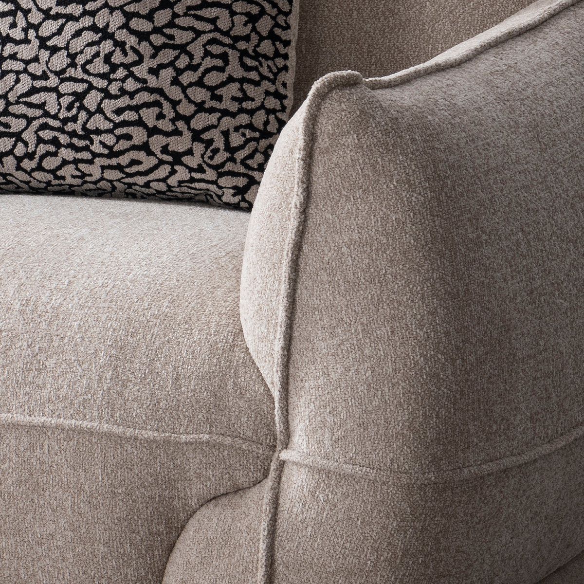Modern Mixed Weave Fabric 1 Seater Sofa CLOUDY Material Details Chart