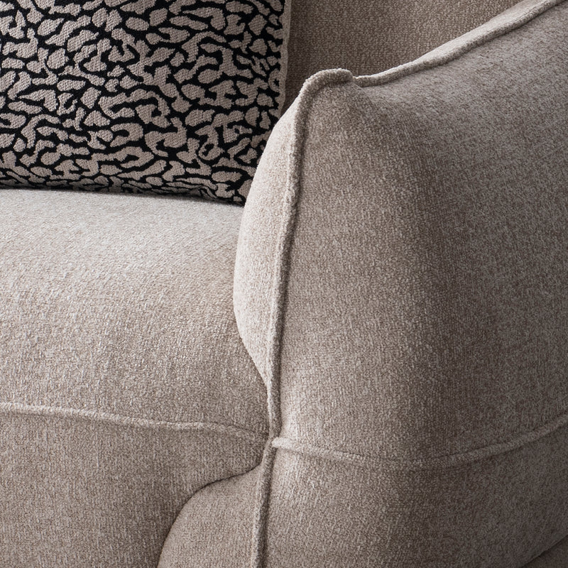 Modern Mixed Weave Fabric Sectional 4 Seater Sofa CLOUDY Material Details Chart