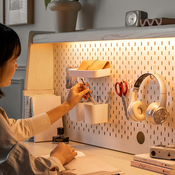 Pegboard hooks racks storage boxes accessories set hookup with context.