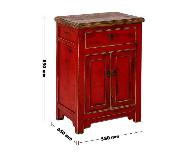 Rustic Elm Wood Storage Cabinet ENIGMA Size Chart