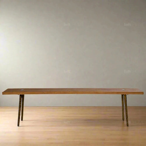 Rustic Elm Wood Dining Bench SPLENDOR Good to Know Preview-1