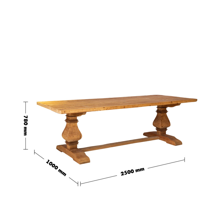 Rustic elm wood dining table lantern size charts.