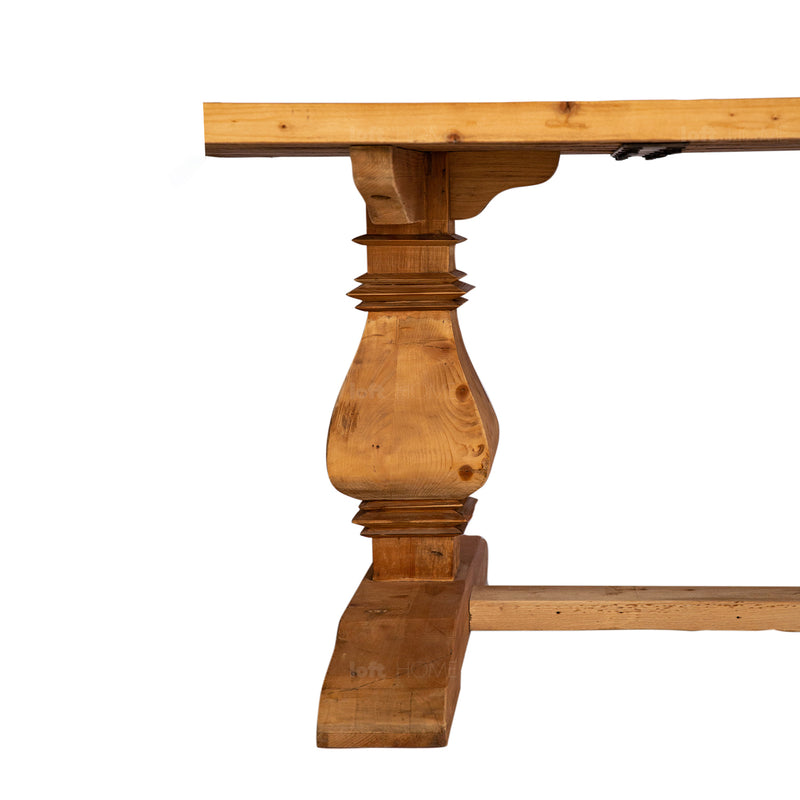 Rustic Elm Wood Dining Table LANTERN Material Details Chart