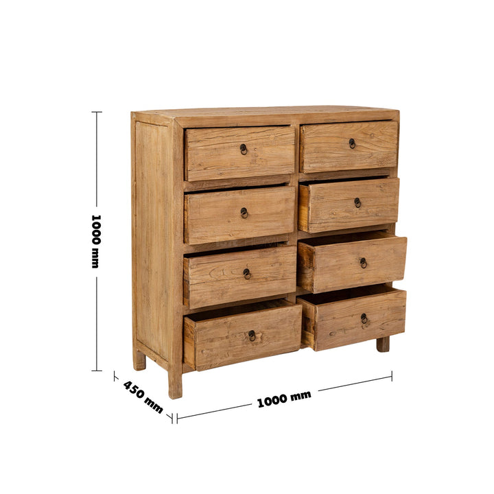 Rustic elm wood drawer cabinet splendor size charts.