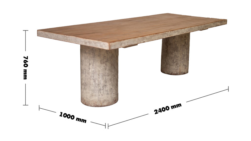 Rustic Pine Wood Dining Table BARN Size Chart