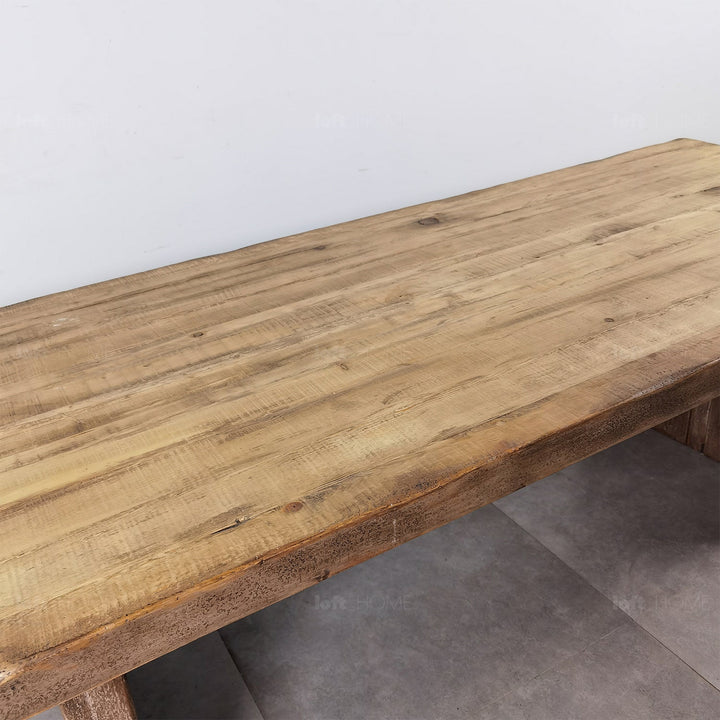Rustic pine wood dining table dock situational feels.