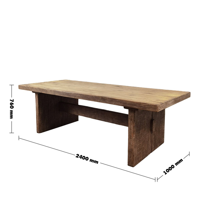 Rustic pine wood dining table dock size charts.