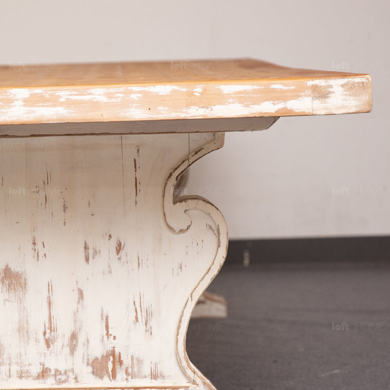Rustic Pine Wood Dining Table PASTORAL Material Details Chart