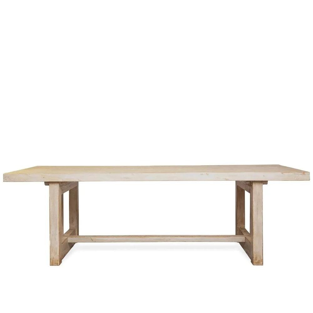 Rustic pine wood dining table pixie in white background.