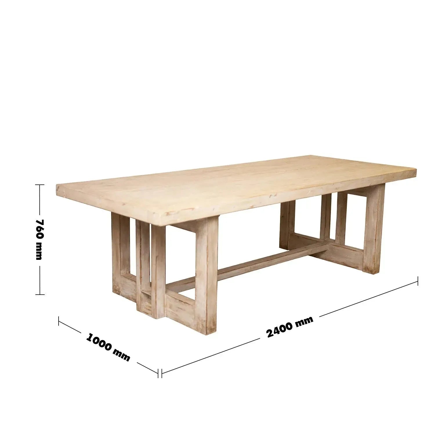 Rustic Pine Wood Dining Table PIXIE – LOFT HOME