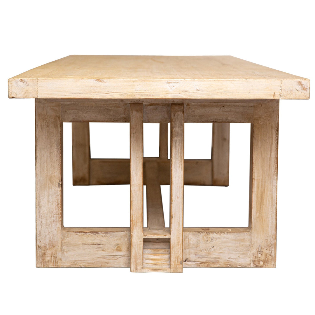 Rustic pine wood dining table pixie in real life style.