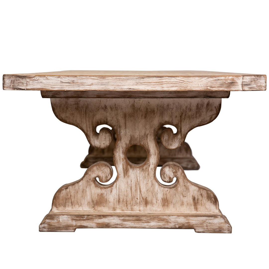 Rustic pine wood dining table sherlock material variants.