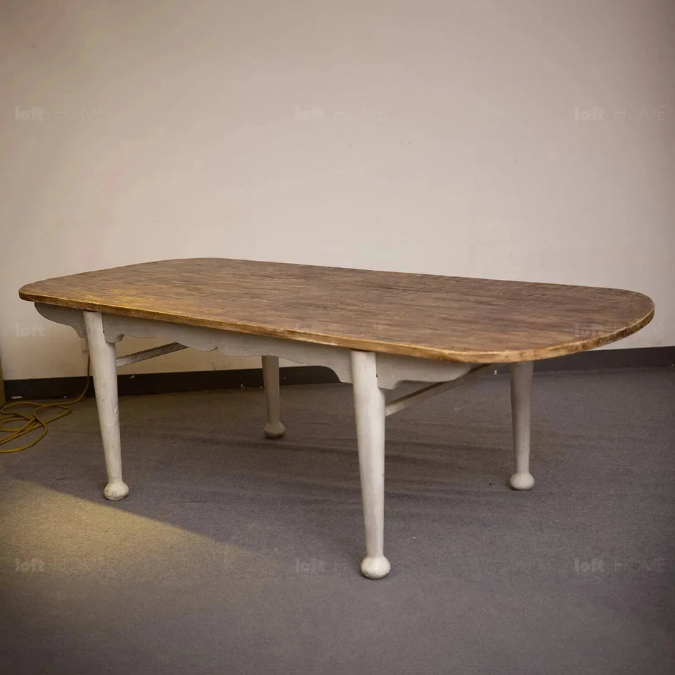 Rustic pine wood dining table shore situational feels.