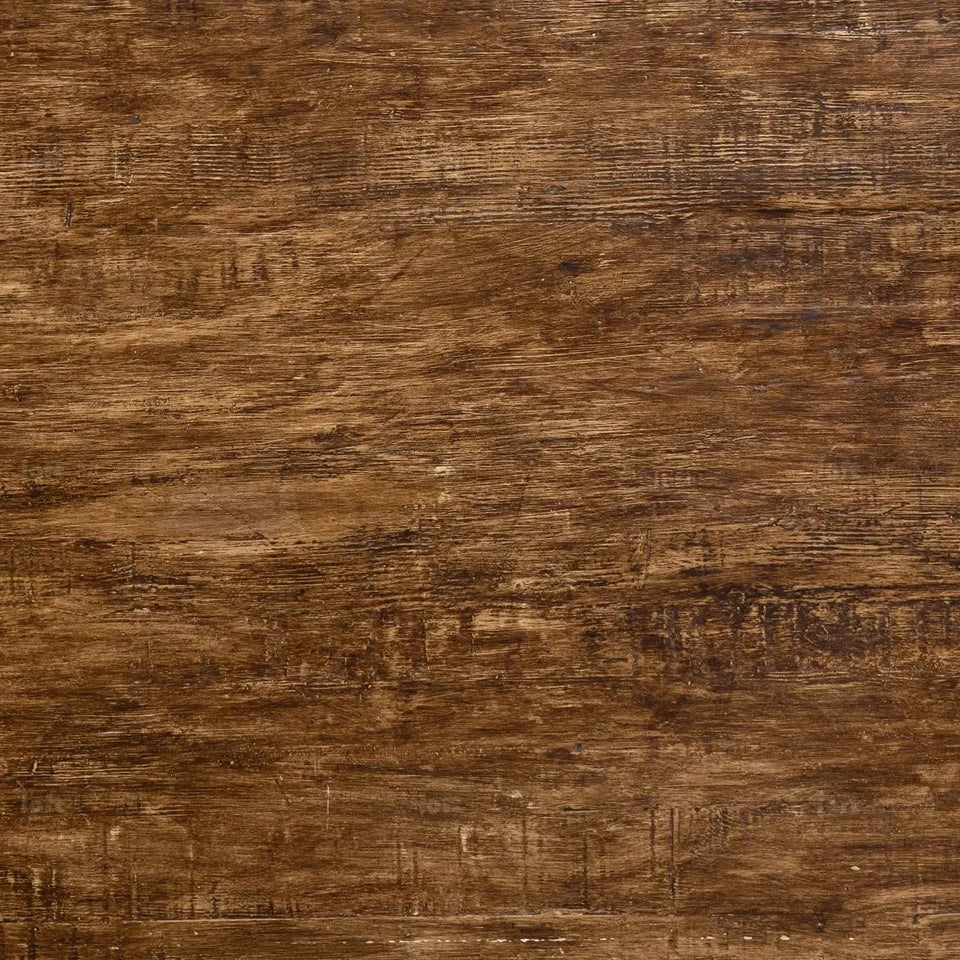 Rustic pine wood dining table shore color swatches.