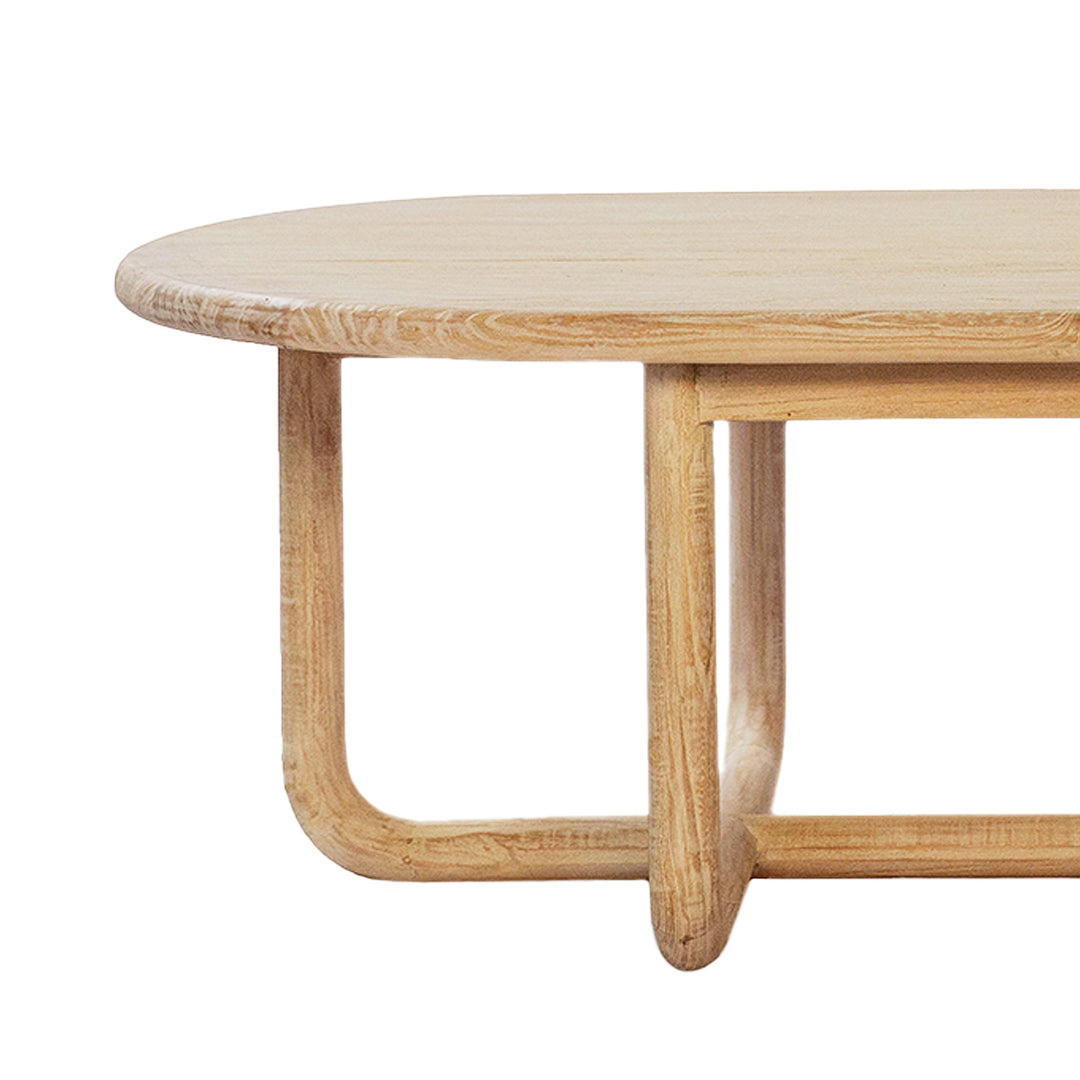 Rustic pine wood coffee table kokoro in details.