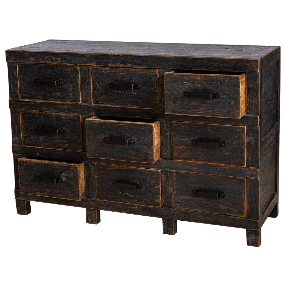 Rustic pine wood drawer cabinet splendor with context.