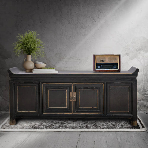 Rustic Pine Wood TV Console YUGEN Good to Know Preview-1