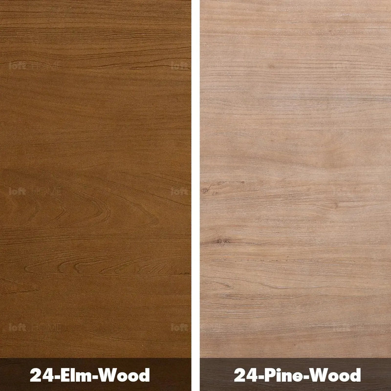 Rustic wood dining table splendor color swatches.