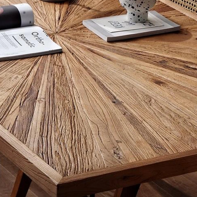 Rustic Elm Wood Rectangle Coffee Table ASCEND ELM Material Details Chart