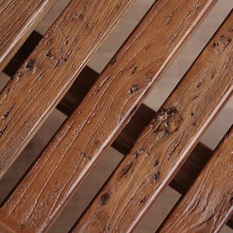 Rustic Elm Wood Dining Bench SHADOW ELM Material Details Chart