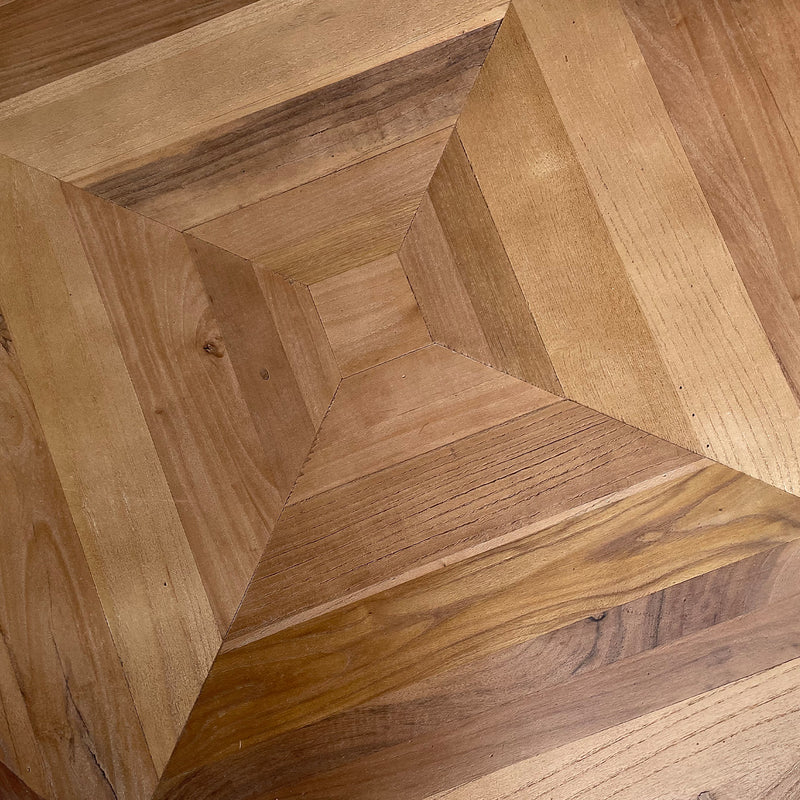 Rustic Elm Wood Round Side Table ECLAT ELM Material Details Chart