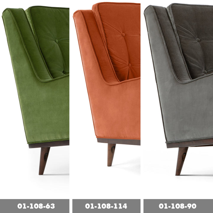 Modern Velvet 1 Seater Sofa SCOTT Color Swatch