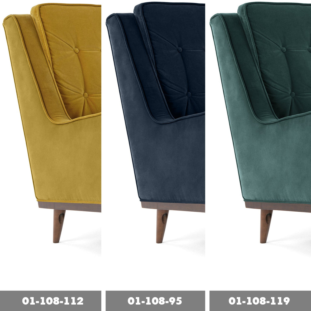 Modern Velvet 1 Seater Sofa SCOTT Color Variant
