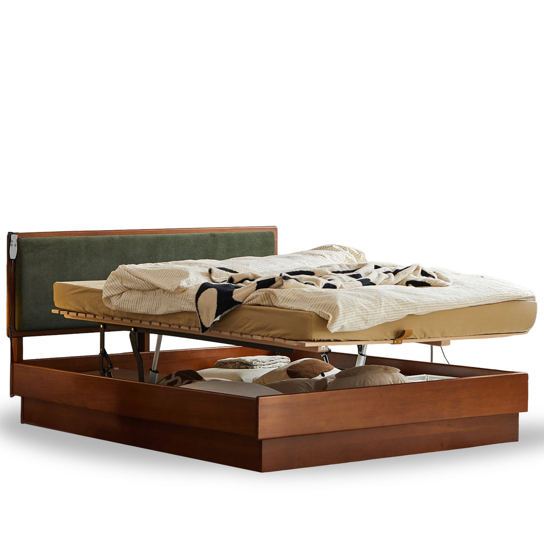 Vintage Boxwood Electric Lift-Up Storage Bed QISU