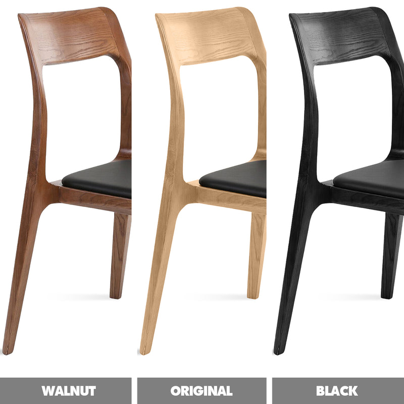 Japandi Wood Dining Chair SLEEK Color Swatches