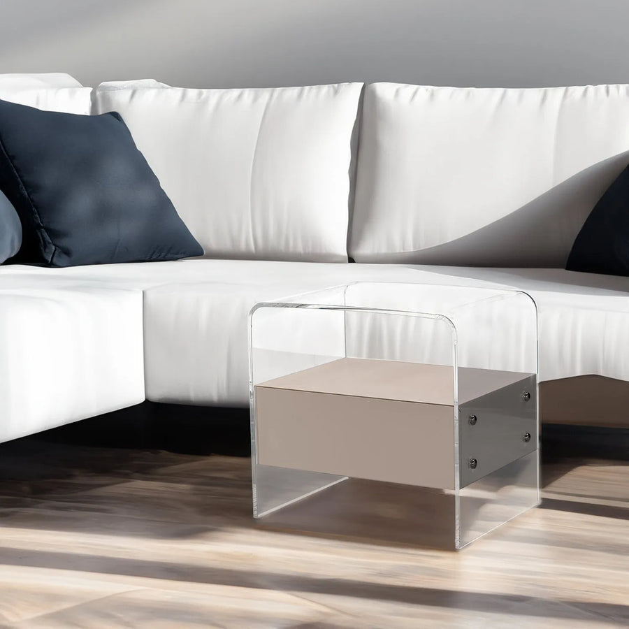 Modern acrylic side table tundra primary product view.