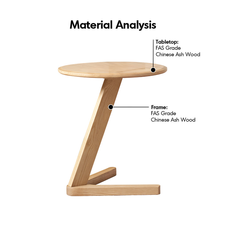 Scandinavian ash wood side table zeta detail 4.