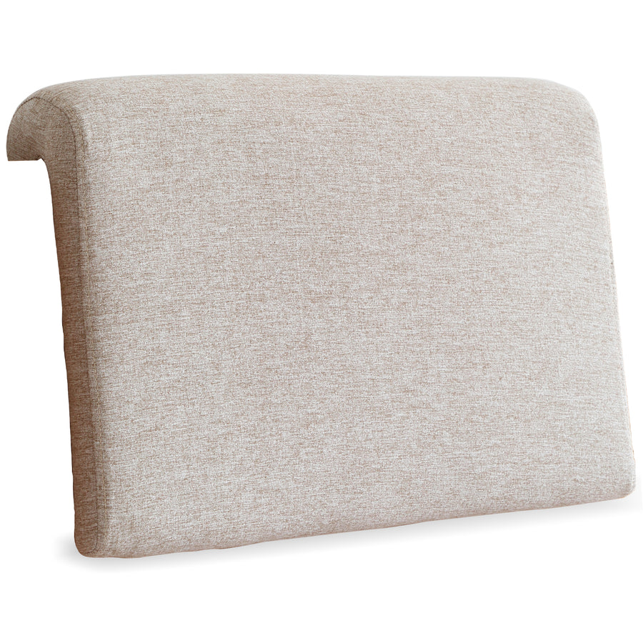 Scandinavian bed panel headboard cushion ease in white background.