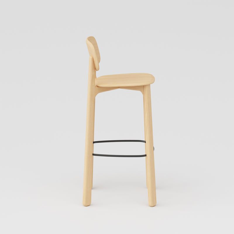Scandinavian beech wood bar chair poppy detail 3.