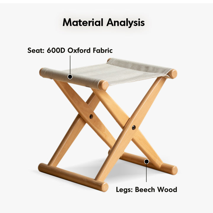 Scandinavian beech wood canvas folding stool kaya detail 3.